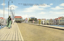 Curacao, N.W.I. WILLEMSTAD, Queen Wilhelmina Bridge 1930s Kropp 7702N Postcard 1 - Curaçao