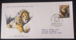 EL)1976 INDIA, WORLD WILDLIFE FUND, WWF, WILD FAUNA, LION- PANTHERA LEO, CIRCULATED TO NEW YORK - USA, FDC - Unused Stamps