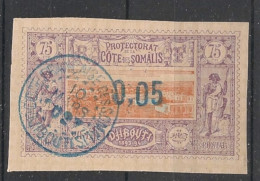 COTE DES SOMALIS - 1902 - N°YT. 23a - Vue De Djibouti 0,05 Sur 75c - Avec Virgule - Oblitéré / Used - Used Stamps