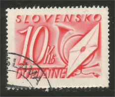 810 Slovensko Slovakia 1942 Postage Due Taxe 10 Ks Rose (SLK-62b) - Oblitérés