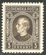 810 Slovensko Slovakia 1940 Andrej Hlinka 3k Brown MH * Neuf (SLK-47) - Oblitérés