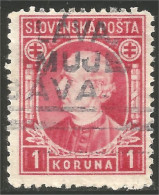 810 Slovensko Slovakia 1939 Andrej Hlinka 1K Rose (SLK-37b) - Used Stamps