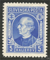 810 Slovensko Slovakia 1939 Andrej Hlinka 5h Bleu No Gum (SLK-30b) - Gebruikt