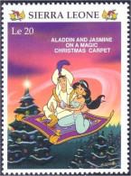 806 Sierra Leone Aladin Aladdin Jasmine Christmas Carpet Tapis De Noel MNH ** Neuf SC (SIE-32c) - Textile