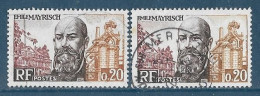 France 1963 - Variété - Y&T N° 1385 Mayrisch (oblit) Bistre Au Lieu De Bistre Brun + 1 Normal - Used Stamps