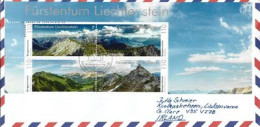 2022. Miniature Sheet :  Mountains In Liechtenstein (Drei Kapuziner,Alpspitz), Letter To Irland - Covers & Documents