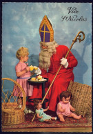 +++ CPSM - ST NICOLAS - Enfant - Fille - Jouets - Poupée - Toy  // - Saint-Nicholas Day