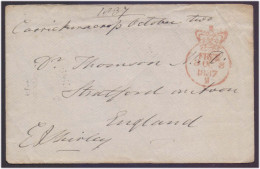 Great Britain 1837 STAMP LESS, STAMPLESS FREE, SIGNATURE OF THE SENDER ON COVER As Scan 1837 Cover - ...-1840 Prephilately