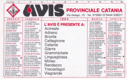 Calendarietto - AVIS - Provnciale Di Catania - Anno 1987 - Kleinformat : 1981-90