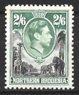 NORTHERN RHODESIA...KING GEORGE VI..(1936-52..)......2/6........SG41.....TONED........MH... - Rhodésie Du Nord (...-1963)