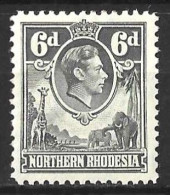 NORTHERN RHODESIA...KING GEORGE VI....(1936-52..)......6d.......SG38.........MH... - Northern Rhodesia (...-1963)