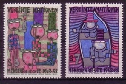 UNO WIEN MI-NR. 36-37 POSTFRISCH(MINT) ERKLÄRUNG DER MENSCHENRECHTE HUNDERTWASSER 1983 - Unused Stamps