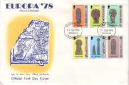 ISLE OF MAN MI-NR. 122-127 FDC EUROPA 1978 BAUDENKMÄLER - 1978