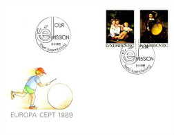 LUXEMBOURG MI-NR. 1219-1220 FDC EUROPA 1989 KINDERSPIELE - 1989