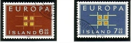 ISLAND MI-NR. 373-374 GESTEMPELT(USED) EUROPA 1963 - 1963