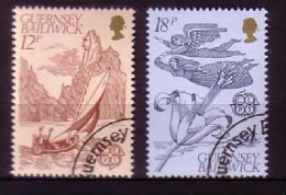 GUERNSEY MI-NR. 223-224 GESTEMPELT(USED) EUROPA 1981 FOLKLORE GUERNSEY LILIE - 1981