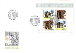 PORTUGAL BLOCK 23 FDC EUROPA 1978 BAUDENKMÄLER BURG KLOSTER - 1978