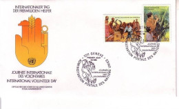 UNO GENF MI-NR. 167-168 FDC TAG DES ENTWICKLUNGSHELFERS - FDC