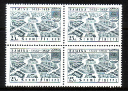 FINNLAND MI-NR. 417 POSTFRISCH(MINT) 4er BLOCK STADT HAMINA - Ungebraucht