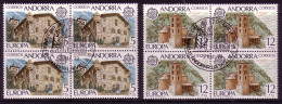 ANDORRA SPANISCH MI-NR. 115-116 GESTEMPELT(USED) 4er BLOCK EUROPA 1978 BAUDENKMÄLER - 1978