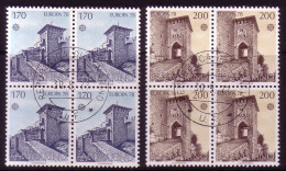 SAN MARINO MI-NR. 1156-1157 GESTEMPELT(USED) 4er BLOCKEUROPA 1978 BAUDENKMÄLER TOR - 1978