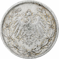 Allemagne, Wilhelm II, 1/2 Mark, 1905, Karlsruhe, Argent, TTB, KM:17 - 1/2 Mark