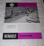 DEPLIANT PUB PUBLICITAIRE MATERIEL AGRICOLE RENAULT PELLE EXCAVATRICE TANVEZ ( TRACTEUR, TRACTEURS, MOTOCULTURE ) - Tracteurs