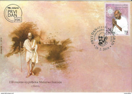 Serbia   - 2019 - Gandhi - Celebrating 150th Anniv. -  FDC. ( CP250) ( OL 26.7.19 ) - Mahatma Gandhi