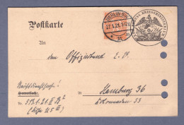 Weimar DIENST Postkarte- Kon. Preuss. Kriegsministerium - Mi 20 - Berlin SW 27.1.21 --> Hamburg (CG13110-233) - Officials