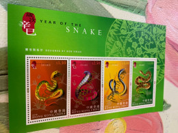 Hong Kong Stamp New Year Of Snake Specimen 2001 - Lettres & Documents