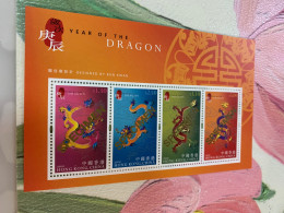 Hong Kong Stamp New Year Of Dragon 2000 Specimen 2001 - Brieven En Documenten