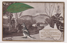 AUSTRALIA - NOVELTY POSTCARD WITH METAL APPLIED KANGAROO - Autres & Non Classés