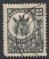 Tanganyika Scott 16 - SG78, 1922 Giraffe 25c Used - Tanganyika (...-1932)