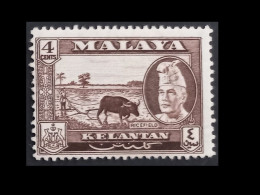 (TI)(MLYKEL57-7) MALAYA MALAYSIA MALAISIE KELANTAN 1957 Sultan ** MNH Neufs 4cents - Kelantan