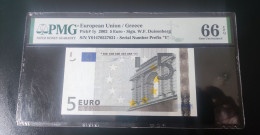 GREECE - 5 EURO - Y - N001 G1 - DUISENBERG - Y01470527821 - PMG 66 EPQ - 5 Euro