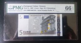 GREECE - 5 EURO - Y - P005 G3 - DUISENBERG - Y00815087818 - PMG 66 EPQ - 5 Euro