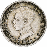 Espagne, Alfonso XIII, 50 Centimos, 1904, Madrid, Argent, TTB+ - Primi Conii