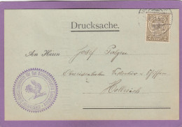 ALLGEMEINER LUXEMBURGER GEFLÜGEL & KANNINCHENZUCHT VEREIN.POSTKARTE NACH HOLLERICH,1911. - 1907-24 Ecusson