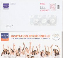 D0367 - Entier Postal PAP Réponse CIAPPA - La Ligue Contre Le Cancer (agrément 148566) - PAP : Antwoord /Ciappa-Kavena