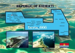 Kiribati Country Map New Postcard * Carte Geographique * Landkarte - Kiribati