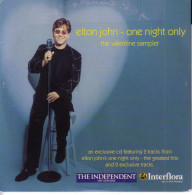 ELTON JOHN - ONE NIGHT ONLY - CD PROMO THE INDEPENDENT - POCHETTE CARTON 4TRACKS - Sonstige - Englische Musik