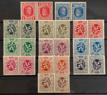 België, 1922/32, KP1/12, Ongebruikt *, OBP 82.5€ - Tête-bêche [KP] & Zwischensteg [KT]