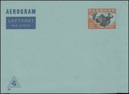 Dänemark Aerogramm LF 28II Der Fliegende Koffer 160 Öre, Kz. 45, ** - Postal Stationery