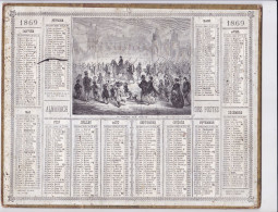 Calendrier  Almanach 1869 Oberthur Rennes Le Defile Des ...- Nomenclature Des Communes De L'isere - Formato Grande : ...-1900