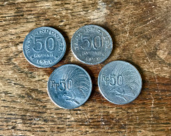 4 Pièces De 50 Rupiah - Indonésie