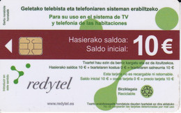 TARJETA  DE 10€ DE HOSPITALES TV Y TELEFONO REDYTEL (PAIS VASCO) RARA - Autres & Non Classés