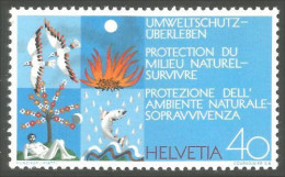 842 Suisse 1972 Protection Nature Pollution Poisson Fish MNH ** Neuf SC (SUI-223) - Milieuvervuiling