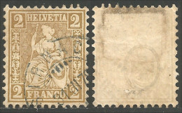 842 Suisse 1867 Helvetia 2c Brown Date 31 XII 79 (SUI-3) - Used Stamps