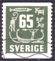 840 Sweden 1954 Rock Carvings Gravure Pierre 65o Vert Green (SWE-395) - Used Stamps