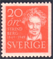 840 Sweden 1948 August Strindberg Author Playwright écrivain MH * Neuf (SWE-315) - Neufs